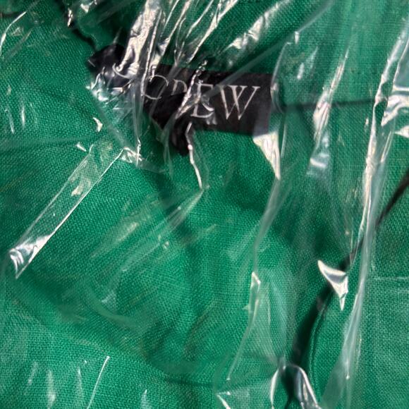 J Crew Linen Shirt Dress 4 Green NWOT CK837 J.Crew Travel Resort Tie Back - Picture 5 of 6